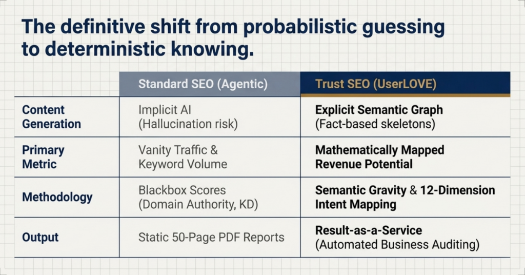 shift from probalistic guessing to deterministic knowing
