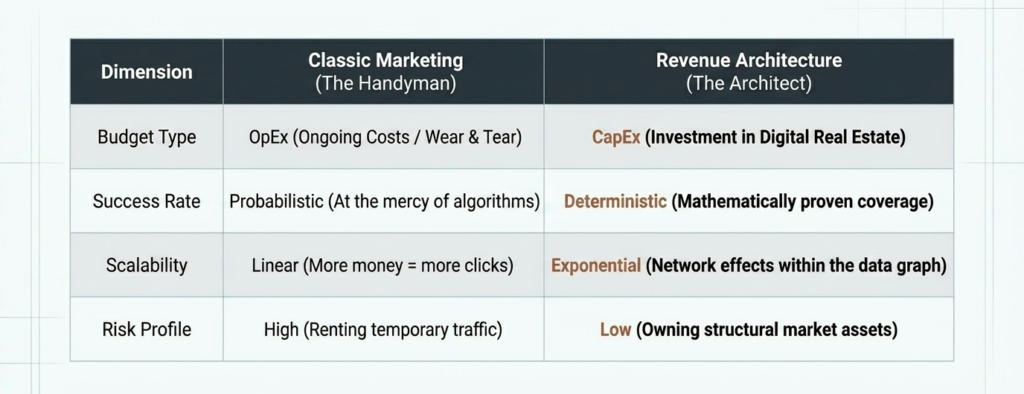 Classic marketing vs revenue architecture