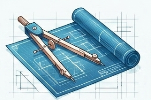 Circle & Blueprint Blueprint and circle